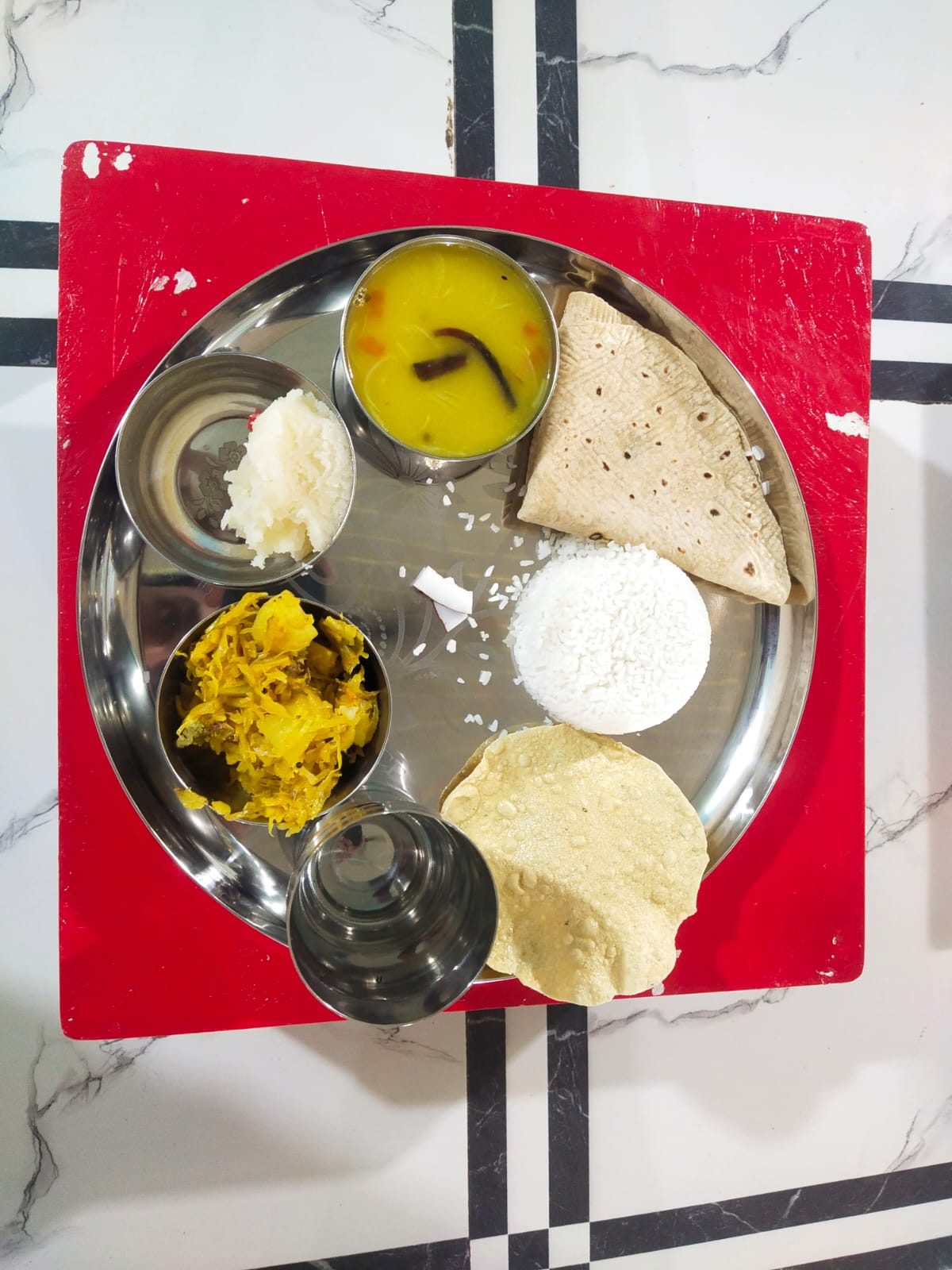 Healthy and balanced vegetarian thali meal for residents at rehabilitation centre